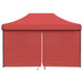 Partytent inklapbaar pop-up met 4 zijwanden bordeauxrood