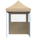 Partytent inklapbaar pop-up met 2 zijwanden beige