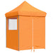 Partytent inklapbaar pop-up met 4 zijwanden oranje