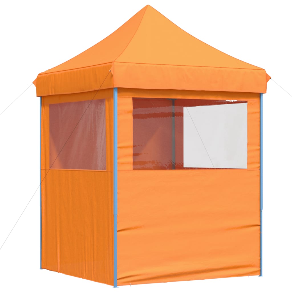 Partytent inklapbaar pop-up met 4 zijwanden oranje