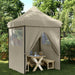 Partytent inklapbaar pop-up met 4 zijwanden taupe