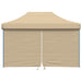 Partytent inklapbaar pop-up met 4 zijwanden beige