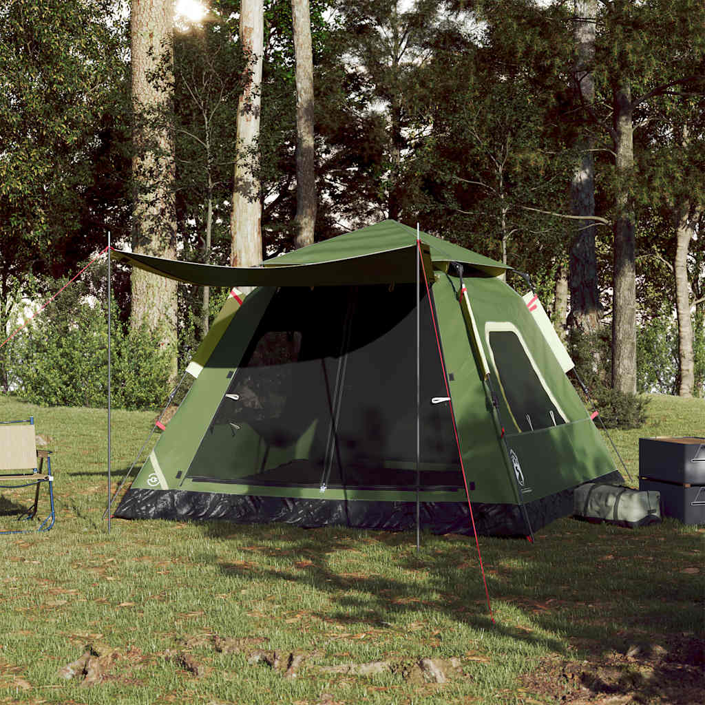 Koepeltent 5-persoons snelontgrendeling groen