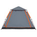 Koepeltent 5-persoons snelontgrendeling grijs en oranje