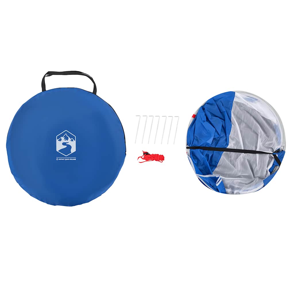 Strandtent 2-persoons pop-up waterdicht azuurblauw