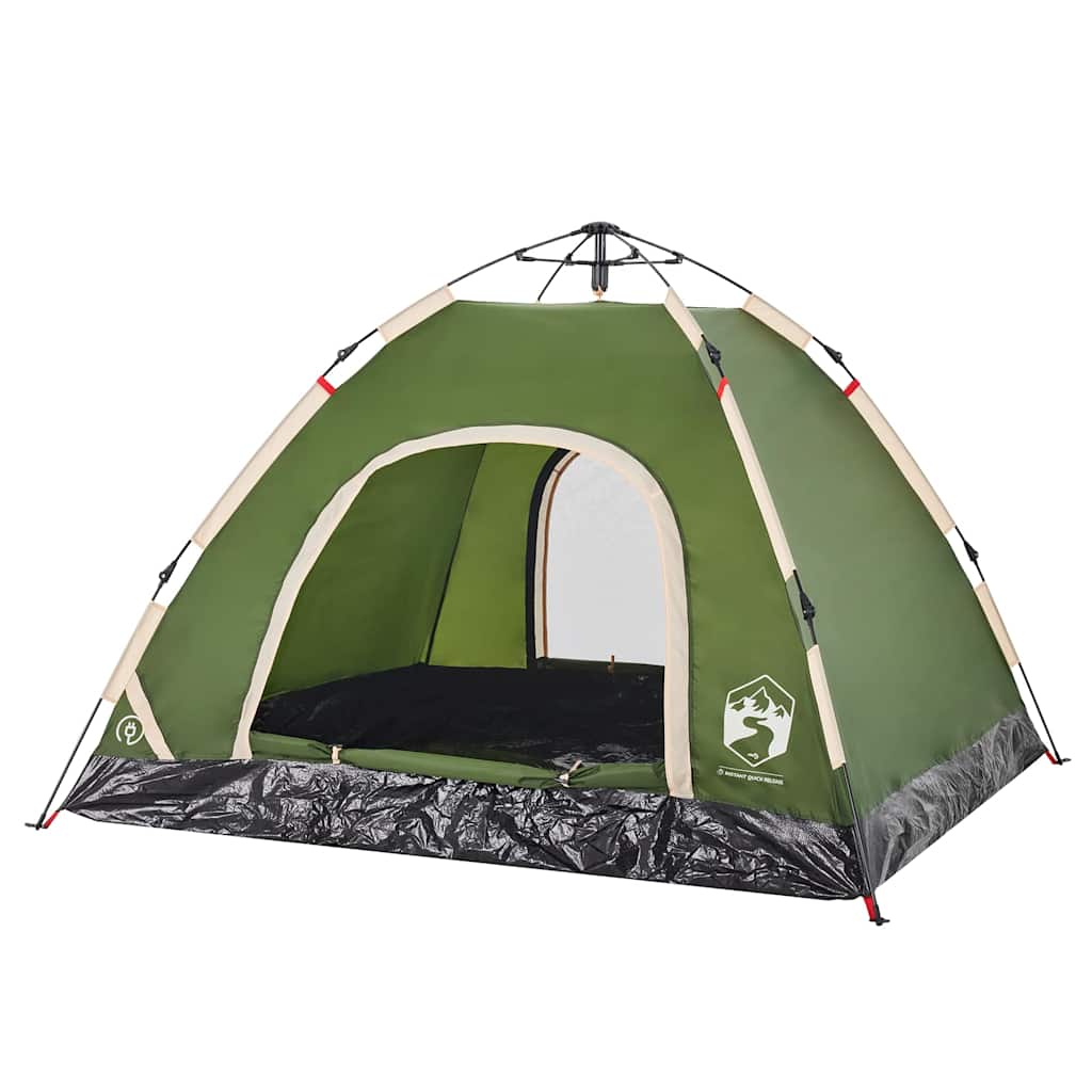 Tent 3-persoons snelontgrendeling groen