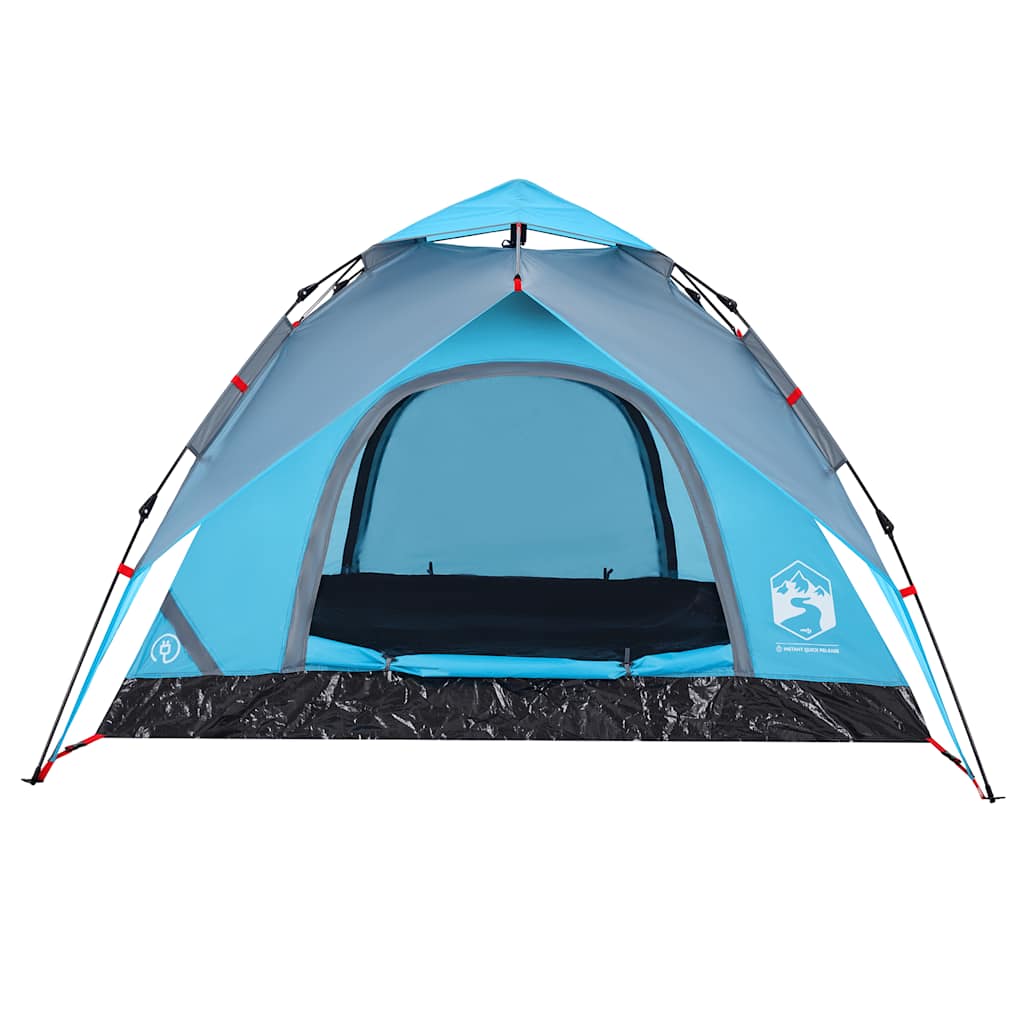Koepeltent 3-persoons snelontgrendeling blauw