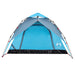 Koepeltent 4-persoons snelontgrendeling blauw