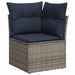 5-delige Loungeset met kussens poly rattan grijs