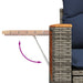 5-delige Loungeset met kussens poly rattan grijs