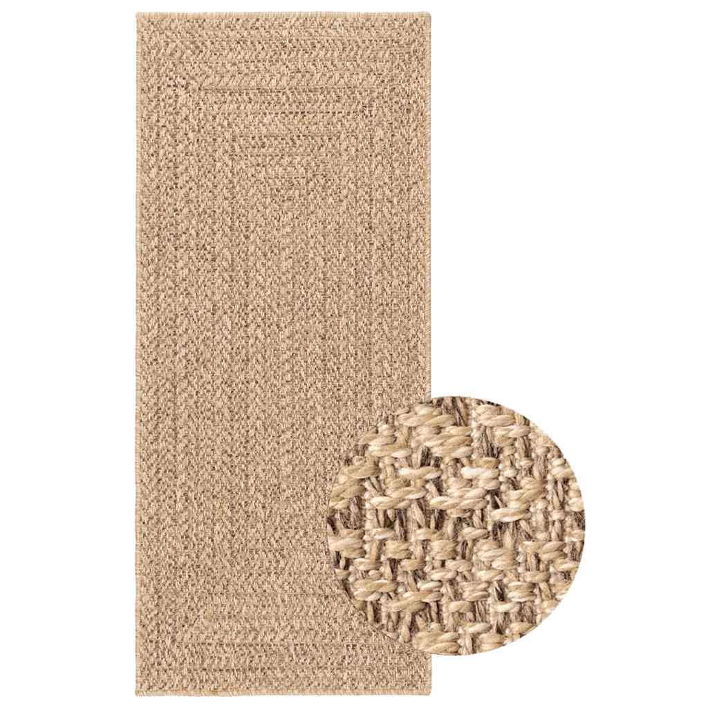 Vloerkleed ZIZUR binnen en buiten 80x200 cm jute look