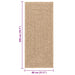 Vloerkleed ZIZUR binnen en buiten 80x200 cm jute look