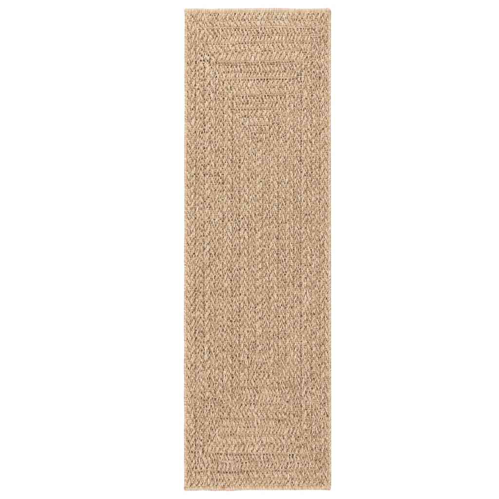 Vloerkleed ZIZUR binnen en buiten 80x250 cm jute look