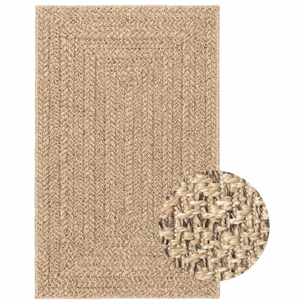 Vloerkleed ZIZUR binnen en buiten 240x340 cm jute look