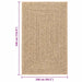 Vloerkleed ZIZUR binnen en buiten 240x340 cm jute look