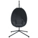Hangende Egg Chair met standaard antraciet stof en staal