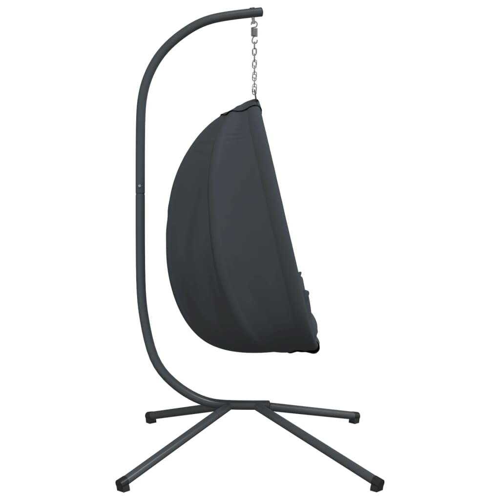 Hangende Egg Chair met standaard antraciet stof en staal