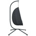 Hangende Egg Chair met standaard antraciet stof en staal
