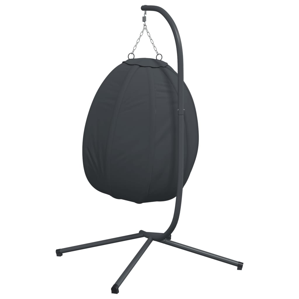 Hangende Egg Chair met standaard antraciet stof en staal