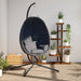 Hangende Egg Chair met standaard antraciet stof en staal