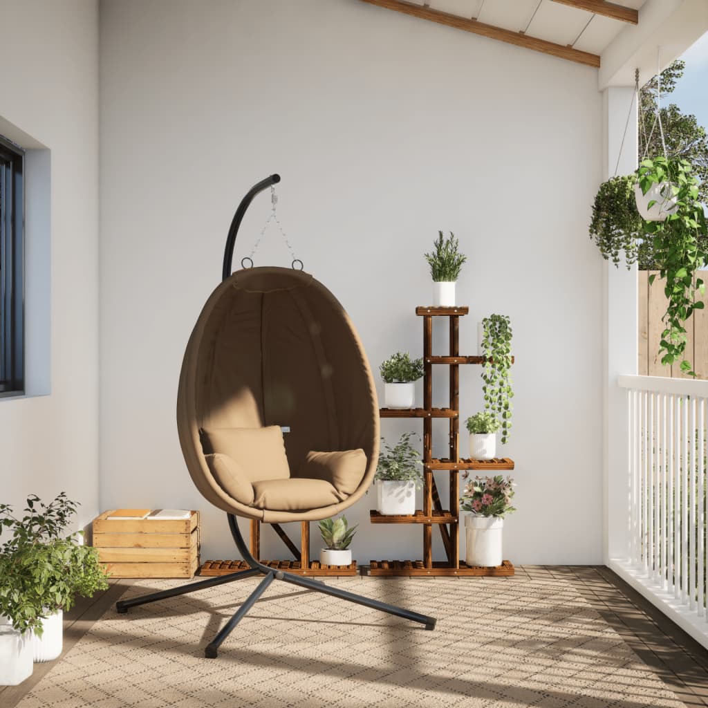 Hangstoel met standaard stof en staal taupe