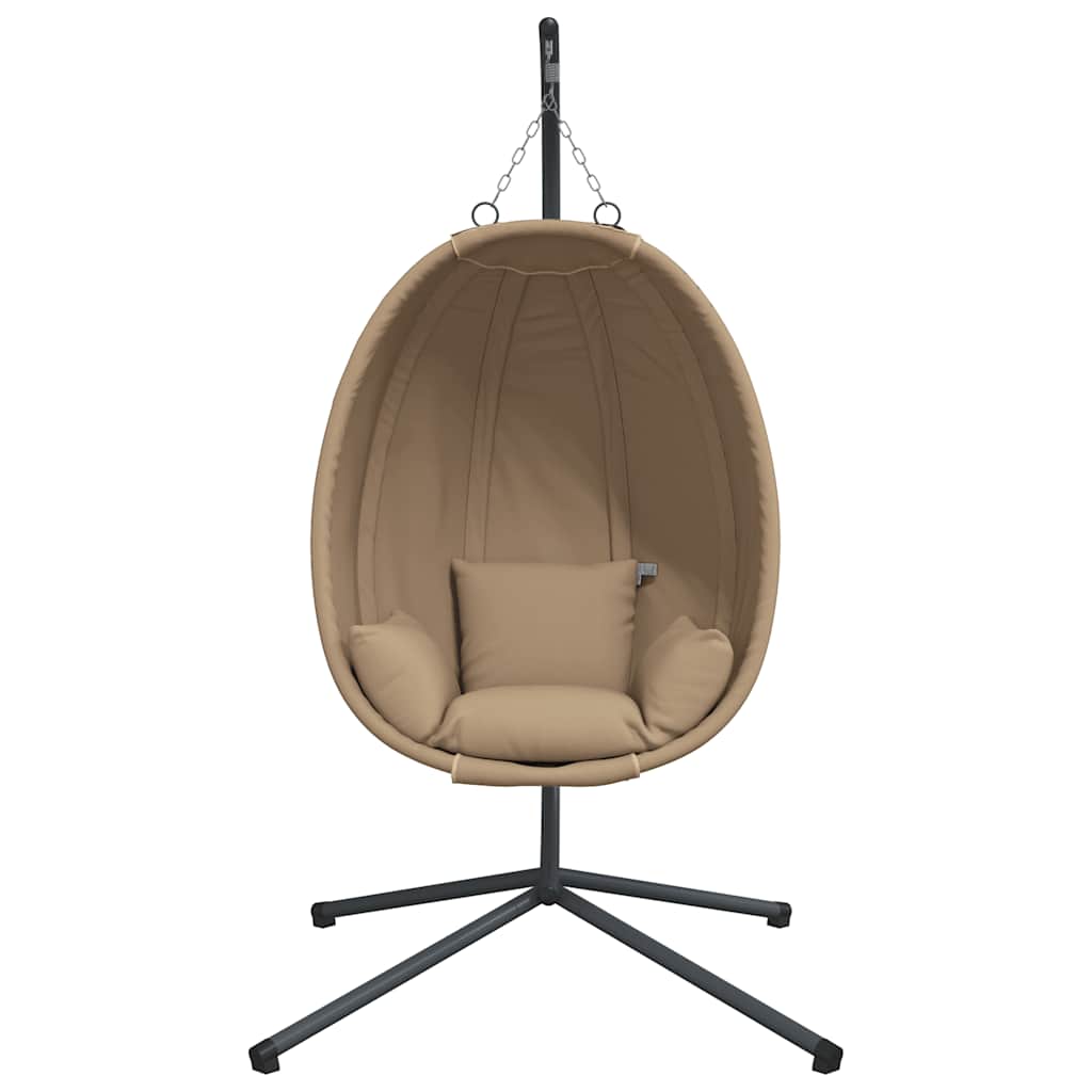 Hangstoel met standaard stof en staal taupe