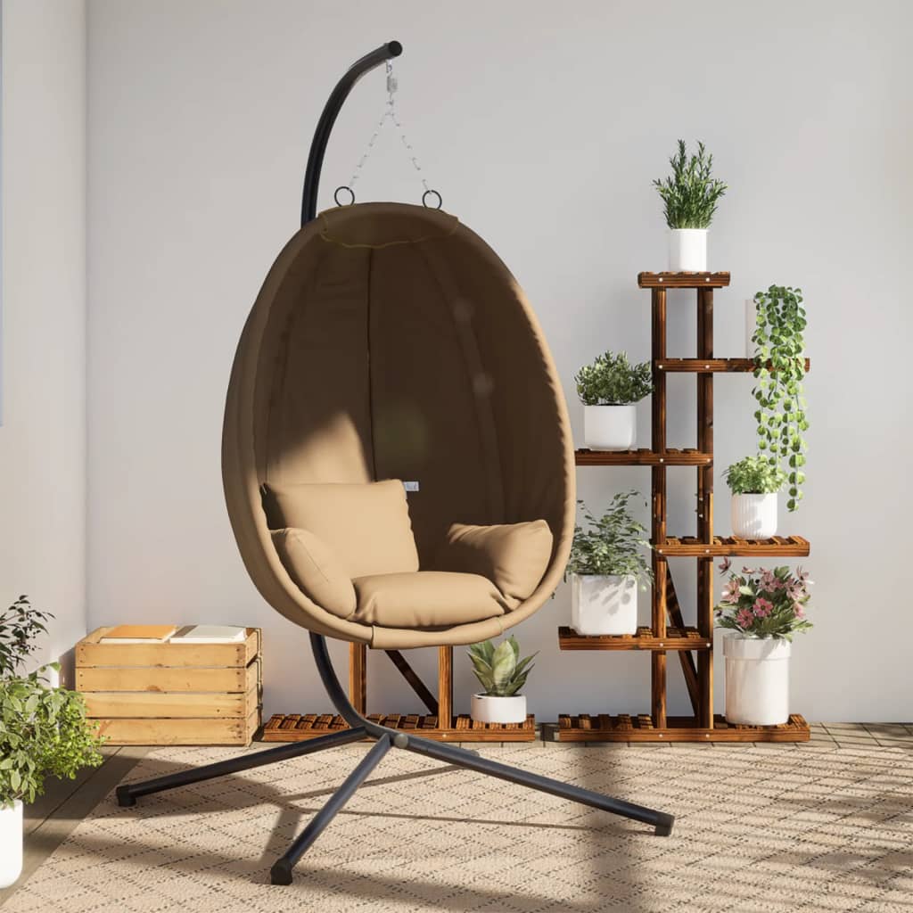 Hangstoel met standaard stof en staal taupe