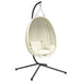 Hangstoel met standaard stof en staal beige