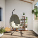 Hangstoel met standaard stof en staal beige