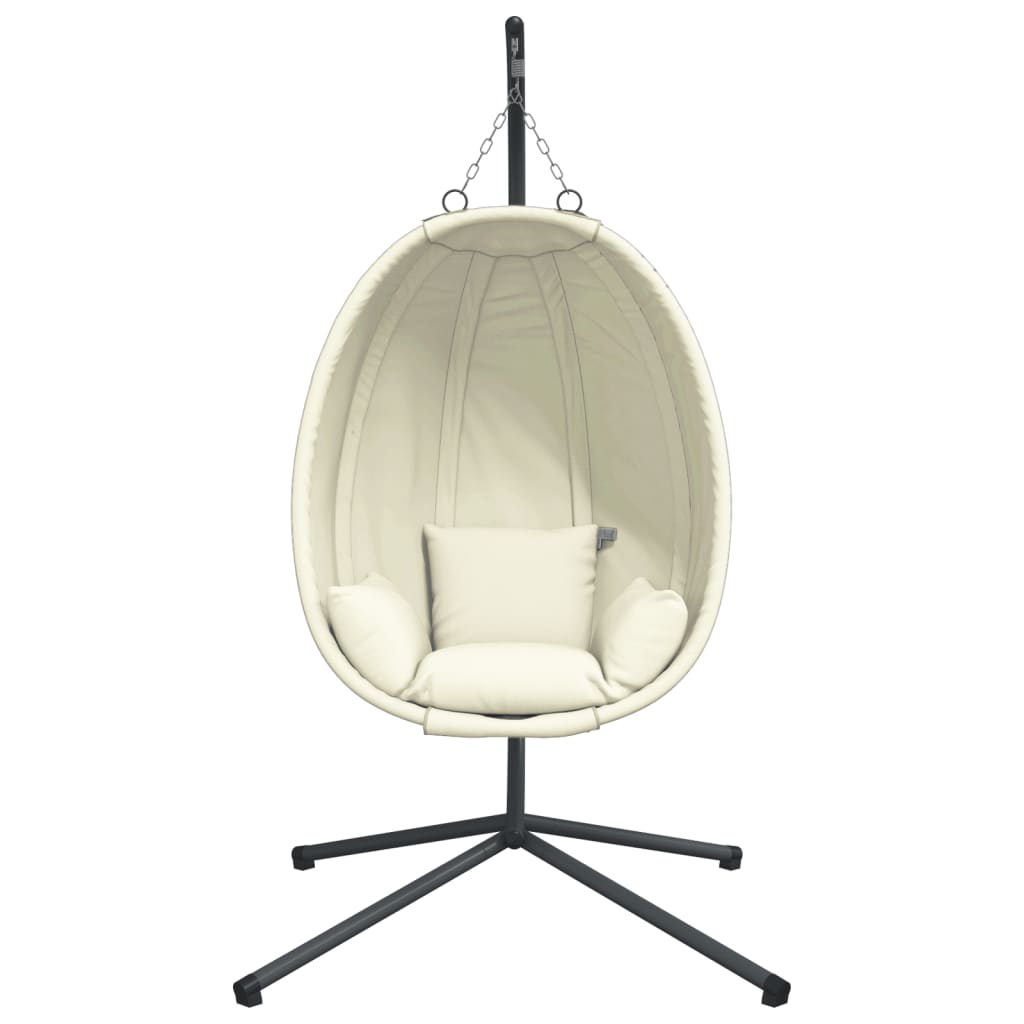 Hangstoel met standaard stof en staal beige