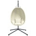 Hangstoel met standaard stof en staal beige