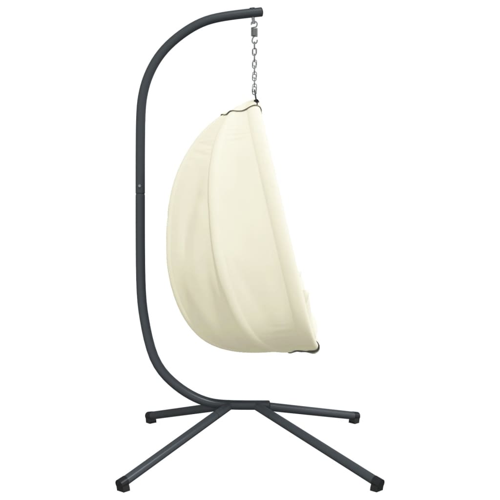 Hangstoel met standaard stof en staal beige
