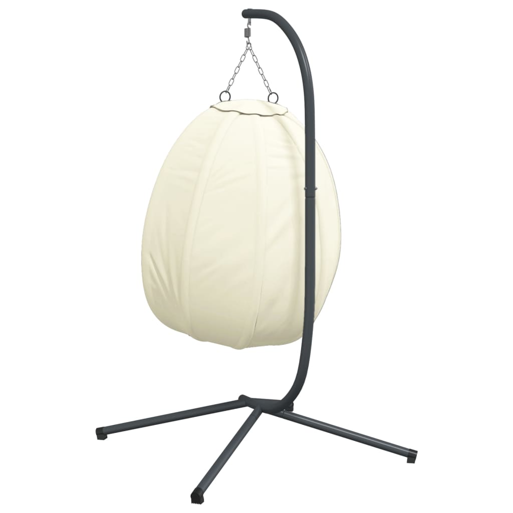 Hangstoel met standaard stof en staal beige