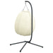 Hangstoel met standaard stof en staal beige