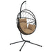 Hangstoel met standaard rattan en staal taupe