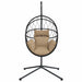 Hangstoel met standaard rattan en staal taupe
