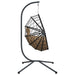 Hangstoel met standaard rattan en staal taupe