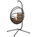 Hangstoel met standaard rattan en staal taupe
