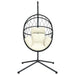 Hangstoel met standaard rattan en staal beige