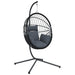 Hangstoel met standaard rattan en staal antracietkleurig