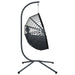 Hangstoel met standaard rattan en staal antracietkleurig