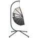 Hangstoel met standaard rattan en staal lichtgrijs
