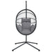 Hangstoel met standaard rattan en staal grijs