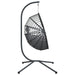 Hangstoel met standaard rattan en staal grijs
