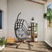 Hangende Egg Chair met standaard antraciet staal