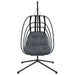 Hangende Egg Chair met standaard antraciet staal