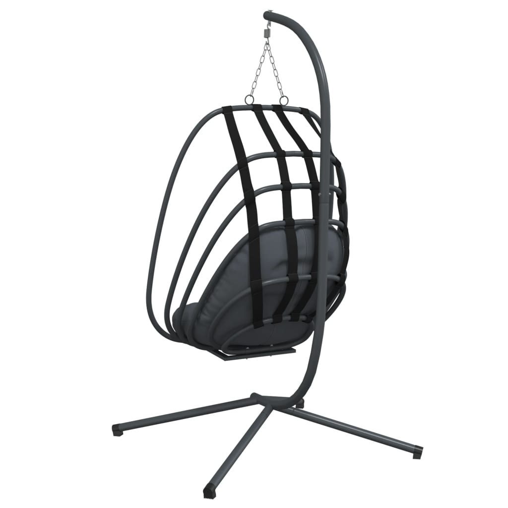 Hangende Egg Chair met standaard antraciet staal