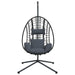Hangstoel met standaard rattan en staal antracietkleurig