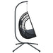 Hangstoel met standaard rattan en staal antracietkleurig