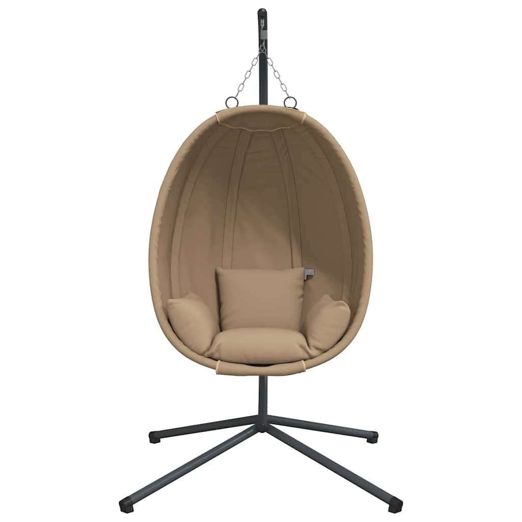 Hangstoel met standaard rattan en staal taupe